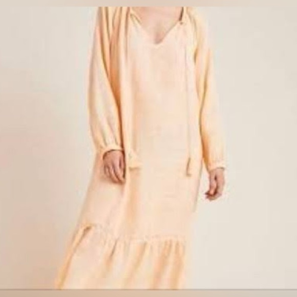 Anthropologie Saturday Sunday Peach Maxi Cerie Gauze Dress Flowy S NEW - Picture 1 of 11